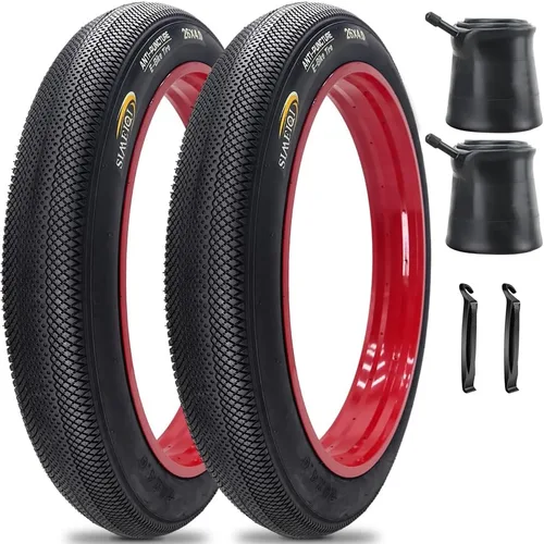 Paquete de 2 neumáticos de bicicleta eléctrica de 20 pulgadas/26 x 4.0 pulgadas, neumáticos de bicicleta eléctrica y tubos interiores, neumáticos de