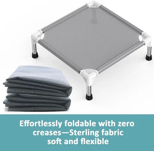 Miniatura 6 de Cama elevada para perros con tela refrescante Teslin - Catre ligero para perros pequeños, malla transpirable impermeable y lavable, cama elevada