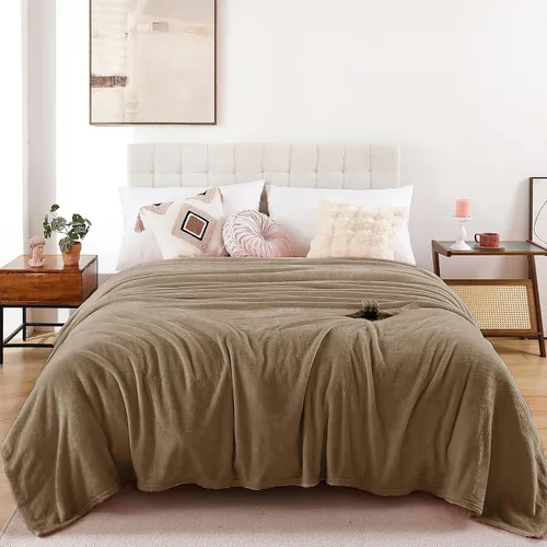Miniatura 26 de Manta de Forro Polar Negro para Sofá, Silla, Sillón, Suave, Cálida, Mullida y Acogedora para Mujeres y Hombres, 300GSM Decoración de Habitación