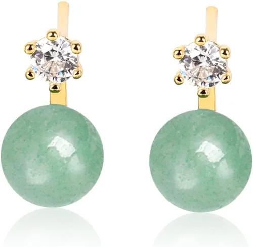 Miniatura 35 de Jade Earrings Studs,Green Jade Earrings for Women,925 Sterling Silver Earrings Studs for Sensitive Ears,Handmade Jade Earrings for Birthday