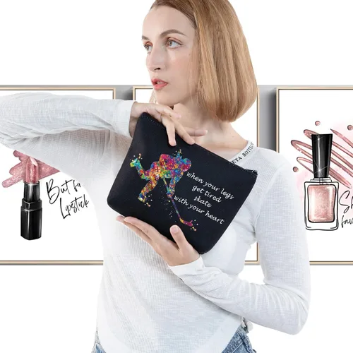 Miniatura 3 de G2TUP Bolsa de cosméticos de hockey sobre hielo, estuche de maquillaje para jugadores de hockey, regalo para niñas cuando tus piernas se cansan