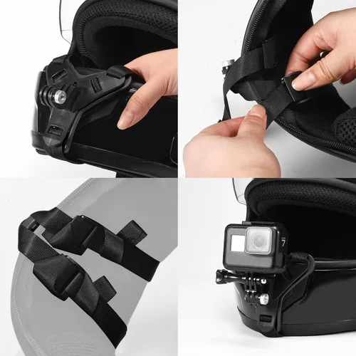 Miniatura 2 de Soporte de correa de barbilla para casco de motocicleta compatible con GoPro Hero 13, 12, 11, 10, 9, 8, 7, (2018), 6, Hero Black, DJI Osmo Action 5