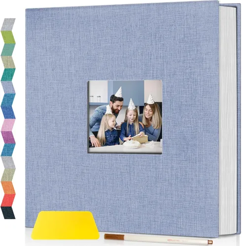 Miniatura 9 de popotop Álbum de fotos autoadhesivo con ventana de visualización de imágenes, kit de suministros de scrapbooking DIY de 40 páginas para fotos de 4x6
