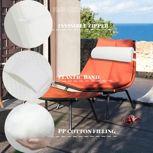 Miniatura 3 de Cojín reclinable para reposapiés, 23 x 10 x 2 pulgadas, almohada de media luna con funda y banda elástica, almohada reclinable multifuncional