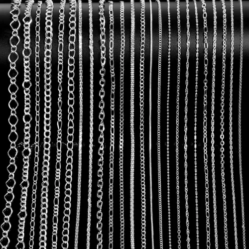Miniatura 9 de Blulu - 24 piezas de collar de cadena chapado en plata u oro para suministros de fabricación de joyas y manualidades, 20 pulg., Plata Dorado