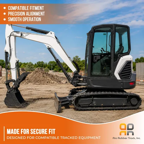 Miniatura 3 de Rio Rubber Track - 2 orugas de goma de 180 x 72 x 37 pulgadas para excavadora compatibles con Katvo KV16, AGT MX-MRT14 - Accesorios de excavadora