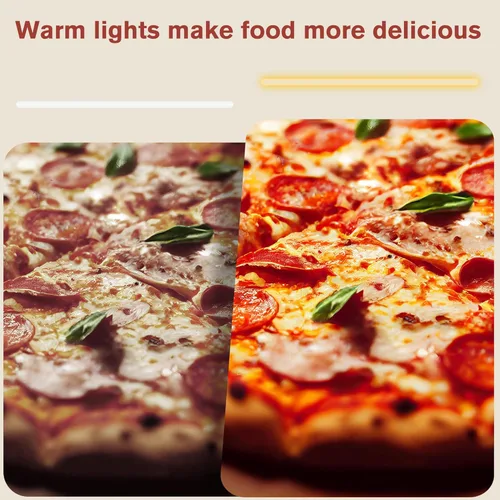 Miniatura 4 de Whalefall Calentador de alimentos de 3 niveles para mostrador, 27" Calentador comercial para alimentos, pizzas, con calefacción 3D con marco