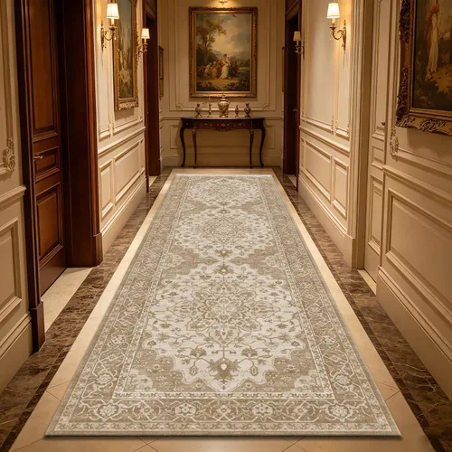 Miniatura 84 de Ukeler - Alfombra rústica con diseño floral para sala, dormitorio, comedor, Country rústico, Azul (luxury blue)
