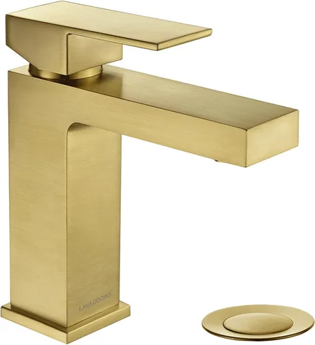 Miniatura 12 de Lava Odoro Grifo de Baño de Un Solo Agujero, Grifo de Lavabo de Níquel Cepillado de Baño con Mango Único, Grifo de Lavabo con Drenaje Desplegable