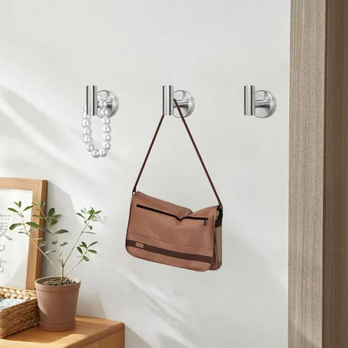 Miniatura 3 de TocTen Gancho para toallas de baño, paquete de 3 ganchos para bata de pared, gancho de acero inoxidable SUS 304, gancho de toalla resistente