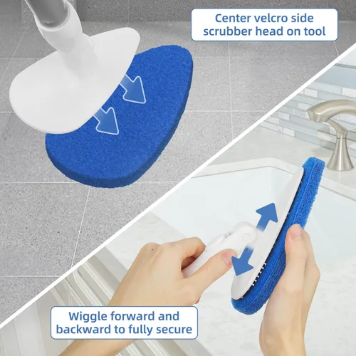 Miniatura 3 de Qaestfy Paquete de 2 almohadillas de repuesto compatibles con QAE008 Cepillo de limpieza para bañera y azulejos con mango largo, modelo QAE009