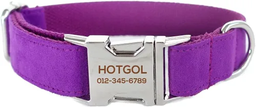 Miniatura 9 de Collares de perro personalizados con identificador de nombre grabado personalizado para mascotas para razas pequeñas medianas grandes (XS, azul)