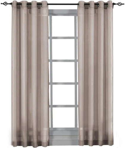 Miniatura 13 de Royal Hotel Bedding Lujo Abri - Ojal superior, cortinas transparentes aplastadas, 84 pulgadas de largo, lavanda, juego de 2