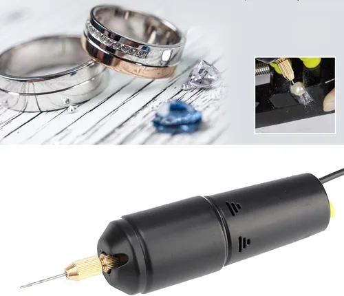 Miniatura 3 de Mini taladro de mano eléctrico, DC 5V portátil de mano micro USB taladro con 3 brocas de repuesto, rango de pinza de 0.028-0.051 in
