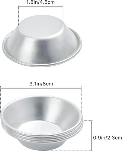 Miniatura 2 de Paquete de 25 moldes para tartas de huevo, moldes de postre para galletas, moldes pequeños de aluminio antiadherentes para tartas de hornear