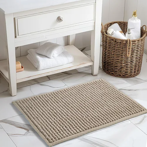 Miniatura 2 de FRESHMINT Alfombra de baño de felpilla gruesa y grumosa, 17"x24", alfombrilla de baño antideslizante, accesorio decorativo suave, linda alfombrilla