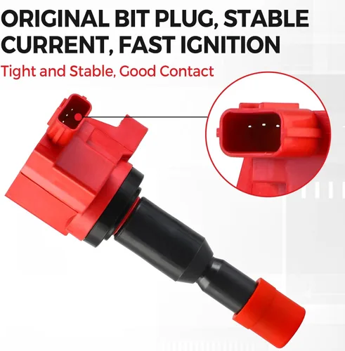 Miniatura 4 de Pindex Paquete de 4 Bobinas de Encendido UF581 y Bujías de Iridio Kits de Paquete de Bobinas Compatible con Honda Fit 2007 2008 1.5L L4 30520PWC501