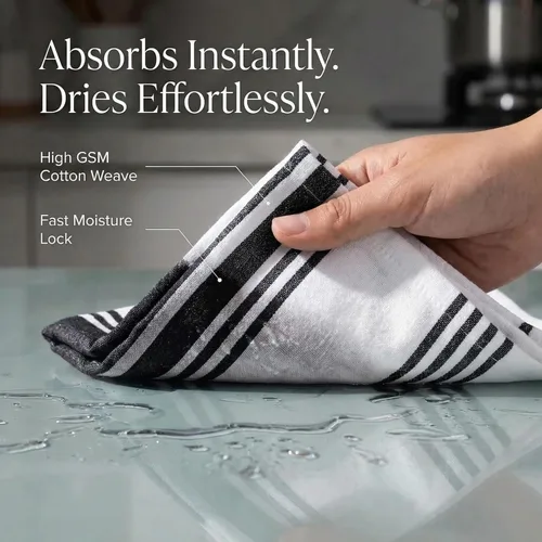 Miniatura 2 de Urban Villa Toallas de cocina 100% algodón, paquete de 6, altamente absorbentes, de secado rápido, súper suaves, de primera calidad, para cocina