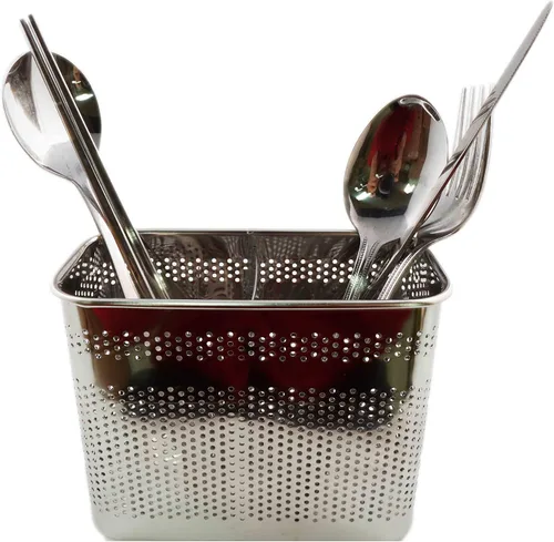 Miniatura 8 de Soporte para utensilios de cocina de acero inoxidable (cuadrado mediano) para palillos para lavavajillas