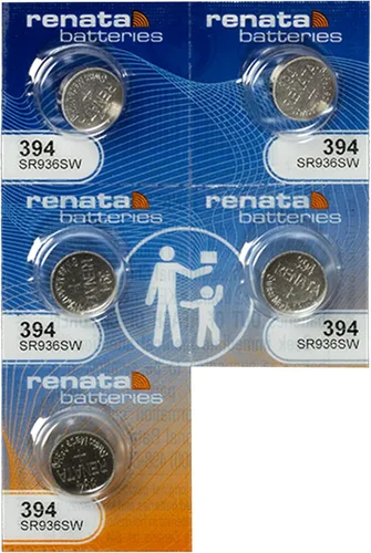 Miniatura 9 de Renata 394 SR936SW Baterías – 1.55 V Óxido de Plata 394 Batería de reloj (2 unidades)