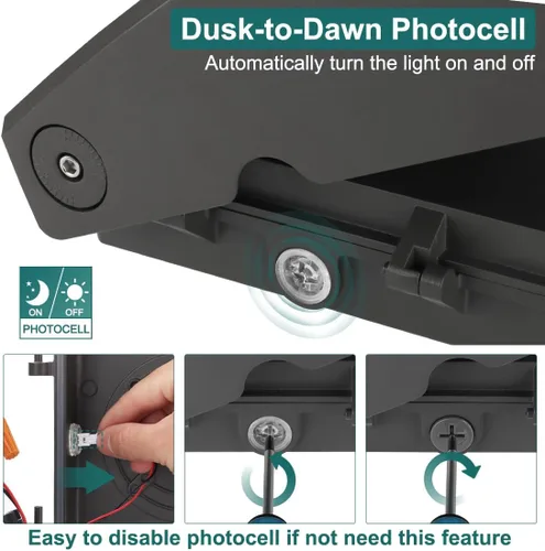 Miniatura 2 de kadision Paquete de luz LED de pared de 30 W con fotocélula del atardecer al amanecer, luz de pared de corte completo ajustable de 0-90°