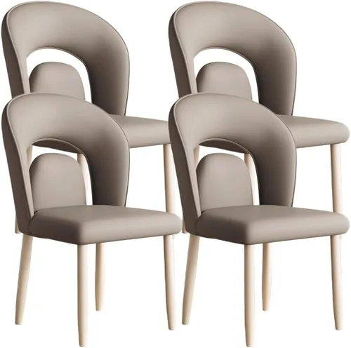 Miniatura 34 de YVYKFZD Leather Dining Chairs, Kitchen Chairs Set with Curved Back, Upholstered Dining Room Chair, Armless Comfy Side Chair, for Living Room