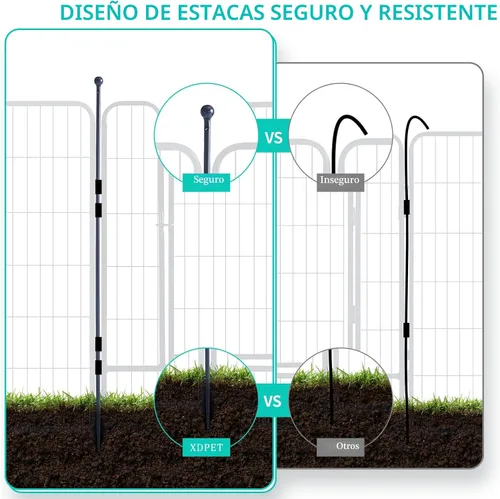 Miniatura 5 de Corralito portátil para perros al aire libre, cerca para perros, corralito para perros grandes/medianos/pequeños, cercas para perros para el patio