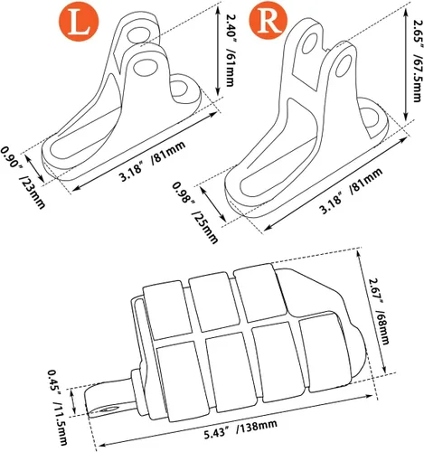 Miniatura 6 de FOVPLUE Mini estribo de pasajero, estriberas de pasajero con kit de montaje para Harley Touring 1993-2025, para CVO Electra Glide Road Glide Road