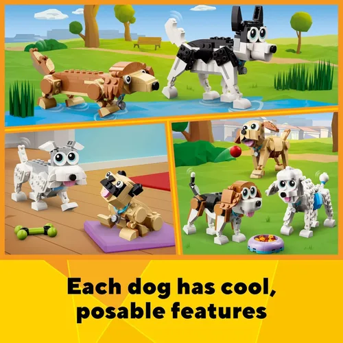 Miniatura 5 de LEGO Creator 31137 - Juguetes de construcción de perros adorables 3 en 1, juguetes de simulación para niñas y niños, a partir de 7 años