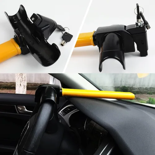 Miniatura 3 de Cerradura para volante de automóvil, bloqueo antirrobo para volante, equipo de bloqueo de seguridad para automóvil, bloqueo de seguridad universal