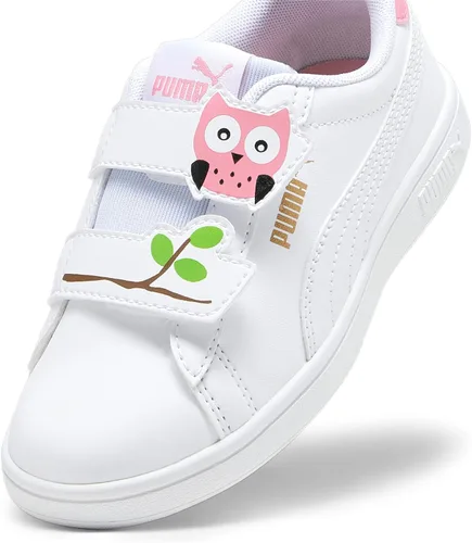 Miniatura 4 de PUMA Tenis unisex Smash 3.0 de cuero con velcro para niños