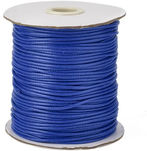 Miniatura 52 de Cheriswelry 90 yardas/rollo de 0.079 pulgadas, cordón encerado negro de poliéster coreano, joyería de cuentas, hilos para manualidades, cuerda
