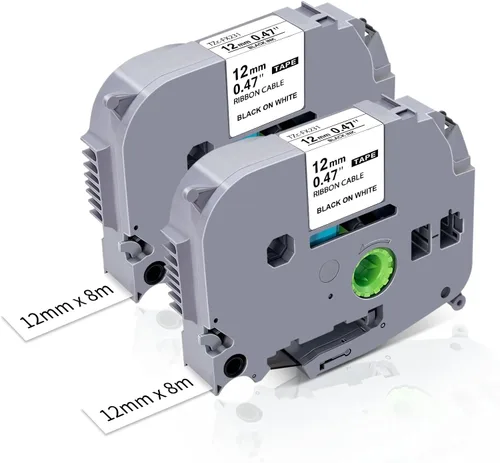 Miniatura 16 de Paquete de 3 cintas TZ de 0.47 pulgadas de repuesto para Brother TZe-131 TZ-131 P Touch cinta de etiquetas de 0.47 pulgadas laminada negra sobre
