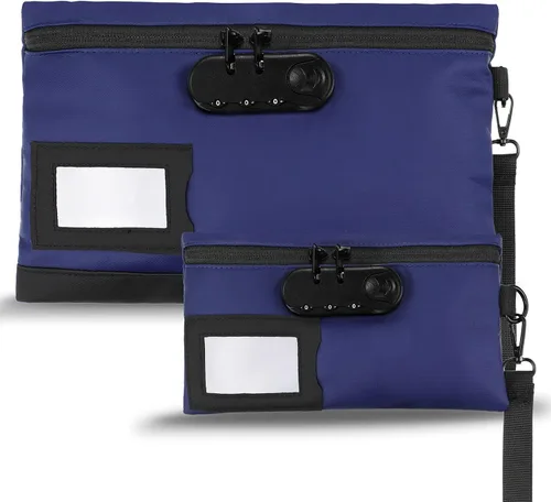 Miniatura 7 de Leifide Paquete de 2 bolsas de dinero con cerradura y cremallera de 11.8 x 7.9 pulgadas y 9 x 5.1 pulgadas, bolsa con cerradura para efectivo