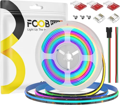 WS2811 COB Smart IC RGB LED Tira de 16.4 pies, 24 V, flexible de alta densidad, uniforme, persecución de color, luz direccionable, 720LED/m, 0.472