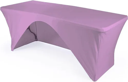 Miniatura 17 de LA Linen Mantel de elastano con respaldo abierto para mesa rectangular de 6 pies, 72 x 30 x 30 pulgadas, color negro