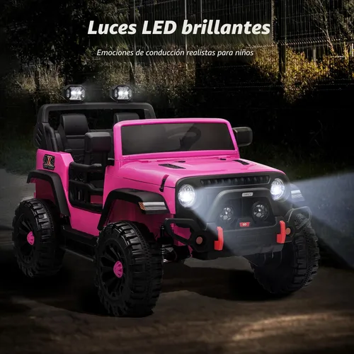 Miniatura 5 de Hikiddo - Camioneta eléctrica de 2 plazas, 12 V para niños mayores de 3 a 8 años, juguete con control remoto - Rosa intenso