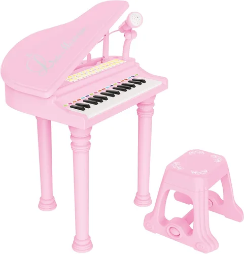 Miniatura 8 de Losbenco Juguete de teclado de piano para niños, instrumento musical electrónico para niños pequeños, juguete educativo con micrófono, múltiples