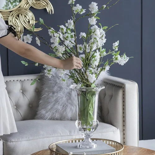 Miniatura 3 de Florero decorativo de vidrio de estilo antiguo de 9.4 pulgadas con patrón de diamante