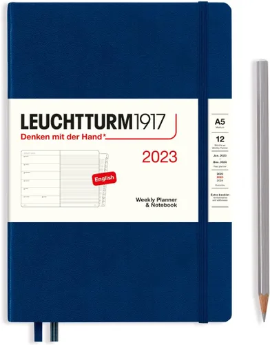 Miniatura 5 de LEUCHTTURM1917 - Agenda semanal y cuaderno mediano (A5) 2023 con folleto extra, rojo (1 de enero - 31 de diciembre de 2023)