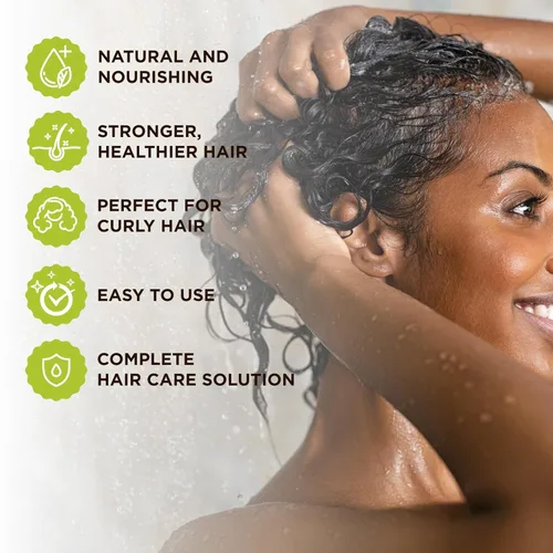 Miniatura 3 de Esha Girl Natural - Acondicionador hidratante para rizos, hidrata rizos 3C y 4C con aceites de coco y romero, biotina, aroma a frutas tropicales