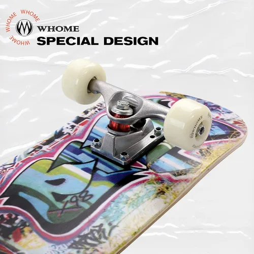 Miniatura 5 de WHOME Pro - Patineta completa para adultos, jóvenes y niños principiantes, de 31 pulgadas, doble patada, cóncava, 8 capas de arce duro alpino, rosa