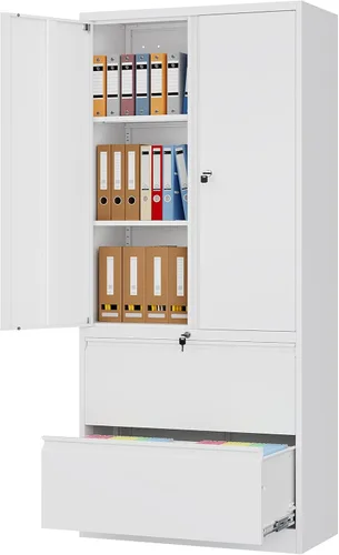 Miniatura 10 de Archivador de 2 cajones con cerradura, archivador vertical móvil para colgar carpetas tamaño A4/carta/legal, debajo del escritorio, pequeños
