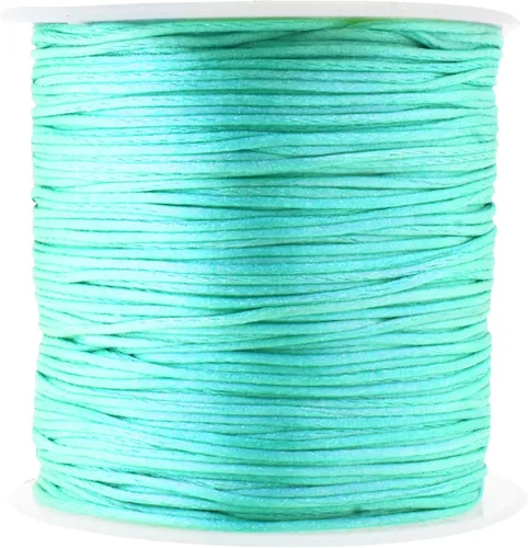 Miniatura 126 de Mandala Crafts Cordón de Satén de Nailon 2mm Cordón Rattail Champagne - 100 Yardas Cordón de Nailon Chino para Nudos Cordón de Seda Cola de Rata