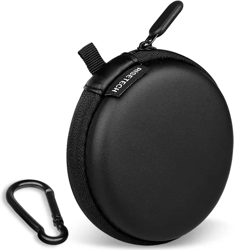 Estuche circular para auriculares con cable, funda rígida de EVA con cremallera, compatible con monitor de oído, KZ ZS10 PRO IEM, Shure SE215-CL,