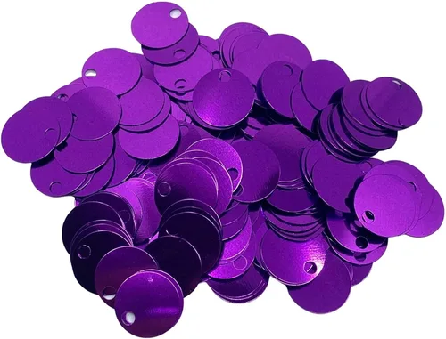 Miniatura 10 de Paillettes de lentejuelas redondas planas de 0.787 in, 285 piezas de 0.78 pulgadas, agujero de 0.78 pulgadas, surtido de lentejuelas acrílicas, 1,76