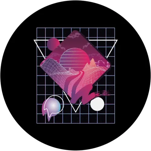 Miniatura 3 de Vaporwave Synthwave Sunset PopSockets PopGrip: agarre intercambiable para teléfonos y tabletas