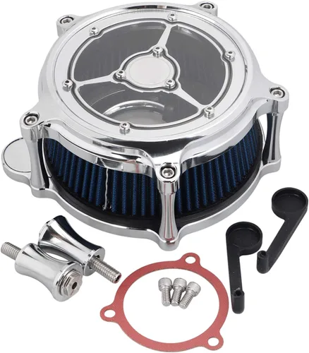 Miniatura 27 de Filtro de entrada azul con filtro de aire de corte en contraste compatible con Harley Dyna 1993-2016, Softail 1993-2015, Touring 1993-2007