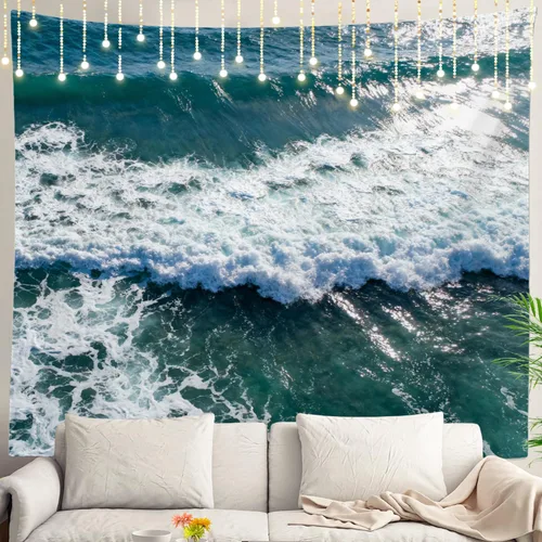 Miniatura 121 de Shrahala Tapiz de pared con paisaje de lago de otoño, bosque amarillo, para colgar en la pared, tapiz grande, decoración de fibra de poliéster