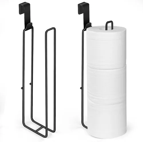Miniatura 13 de Soporte de papel higiénico con almacenamiento para 3 rollos de papel higiénico montado en la pared sobre el tanque, organizador de papel higiénico